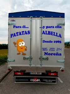 Camión distribución patatas Albellaa Asturias